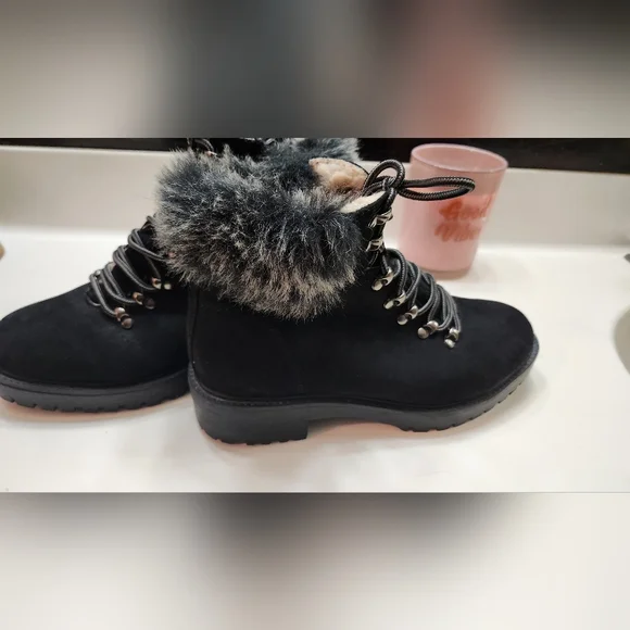Women's Aaron Faux Fur Tipped Lace Up Winter Boots - Merona - Picture 3 of 6